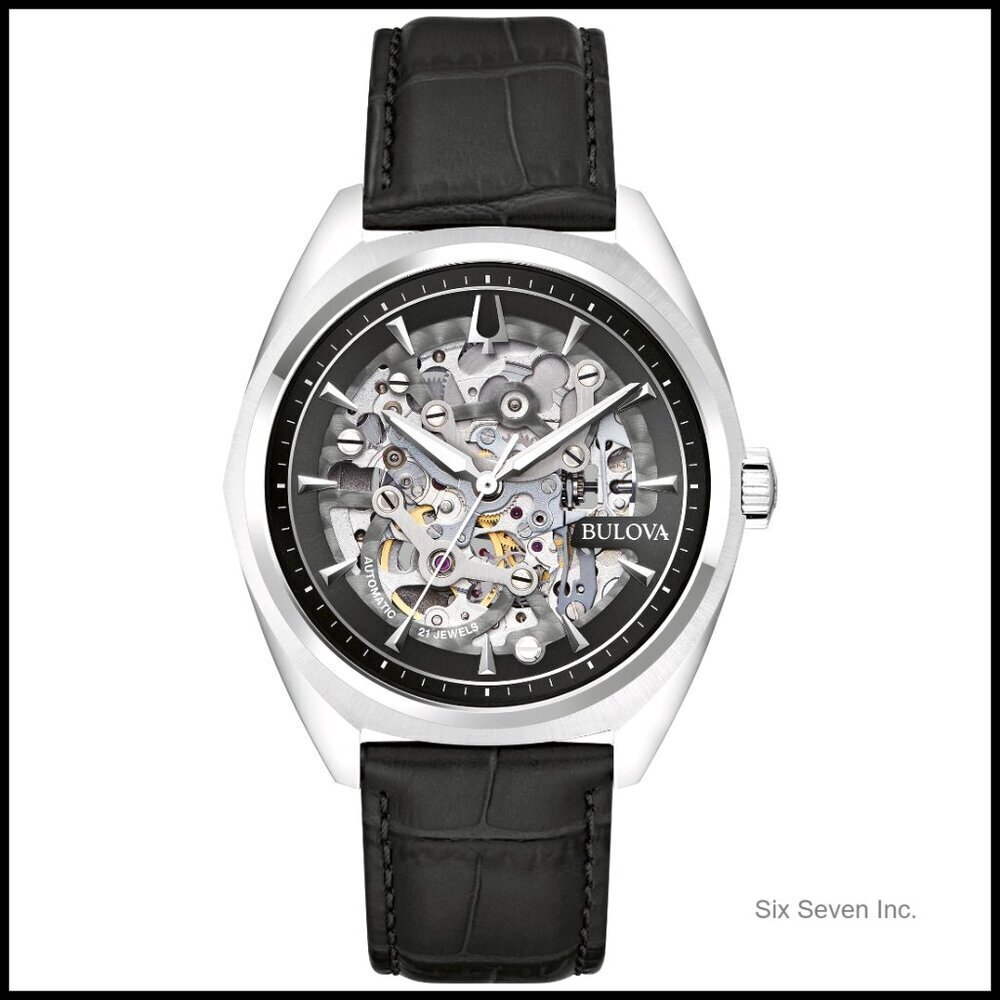Automatic Dress Watch Skeleton Dial Leather Strap Classic Elegant Minimalist